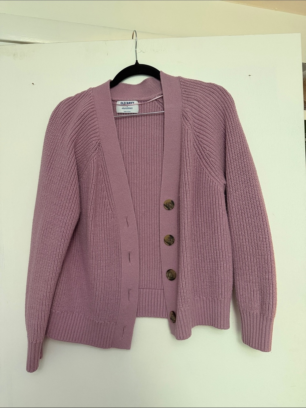 Old Navy Dusty Rose Ribbed Button-Front Women's Cardigan